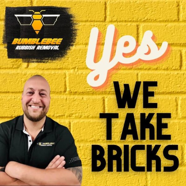 We Take Bricks graphics - Bricks behind the man